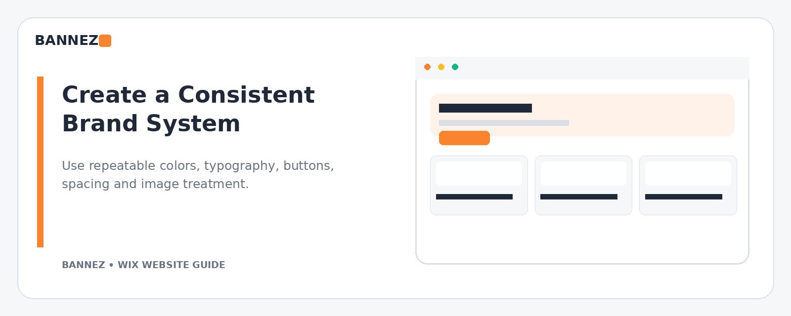 Professional Wix website branding visual for consistent logo colors typography buttons images and trust