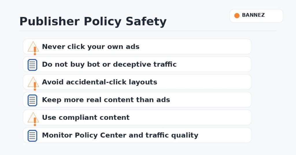 Publisher policy safety checklist for invalid traffic ad placement and content compliance