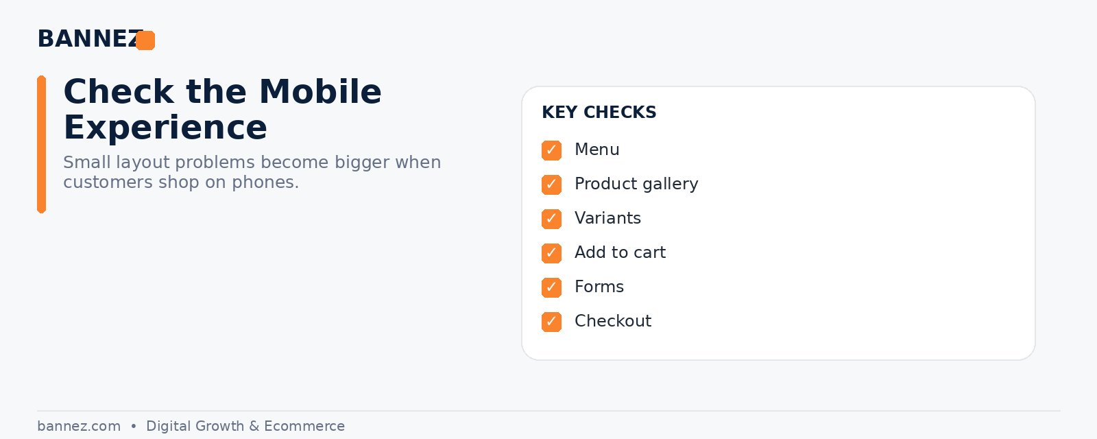 Shopify mobile design mistakes visual for menu product gallery variants add to cart forms and checkout