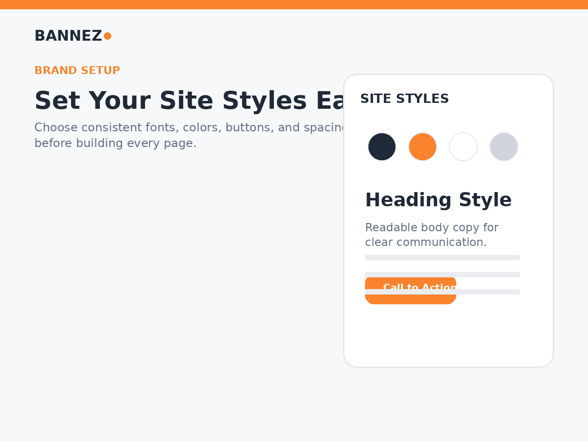 Squarespace beginner brand setup visual for consistent fonts colors buttons image style and spacing